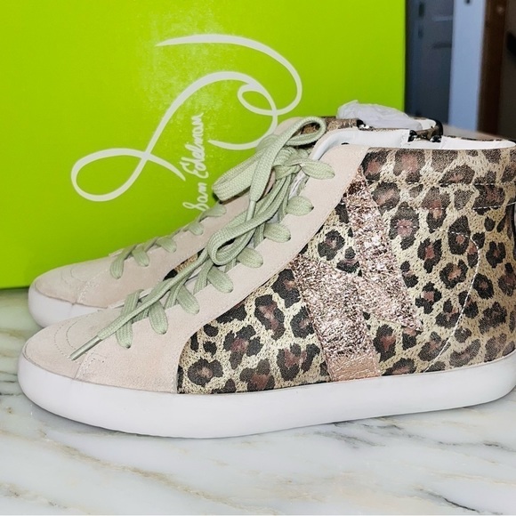NEW! Sam Edelman Avon High Top Leopard Sneaker - Picture 6 of 15
